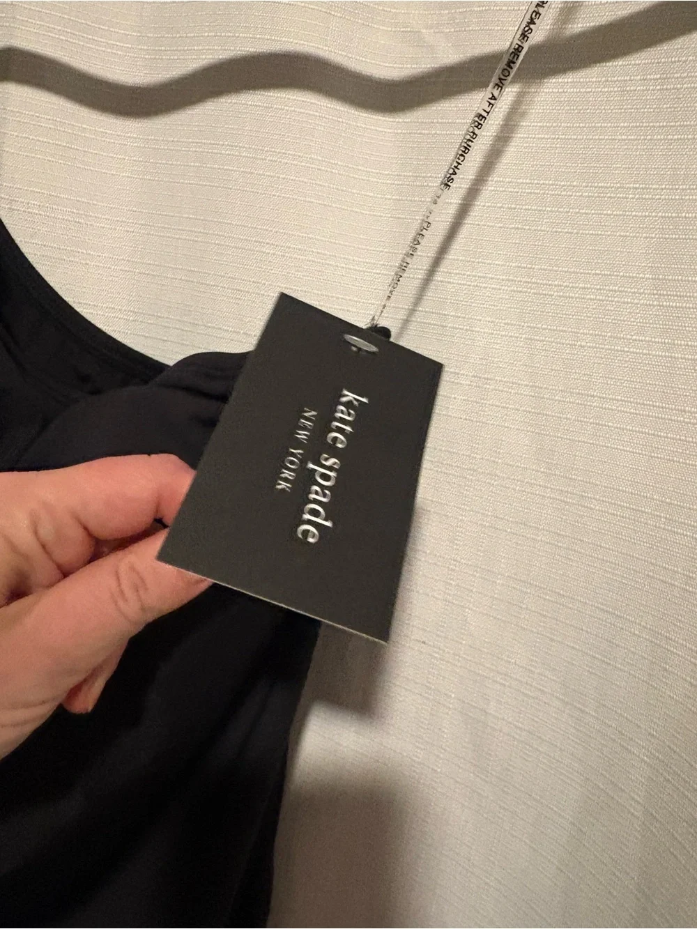 Kate Spade Solid Contrast Color One Shoulder Bow Tie One Piece Swimsuit Medium